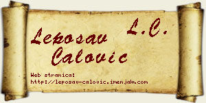 Leposav Ćalović vizit kartica